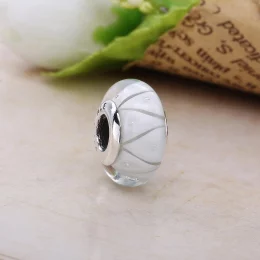 PANDORA White Looking Glass Bead