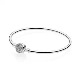 PANDORA Disney Belle Enchanted Rose Silver Bangle