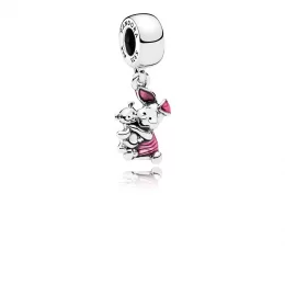 PANDORA Disney Piglet Transparent Cerise Enamel Charm