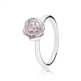 PANDORA Rose Garden Stackable Ring, Pink Enamel