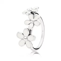 PANDORA Triple White Daisy Flower Ring