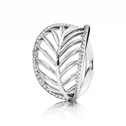 PANDORA Tropical Palm Leaf Ring, Clear CZ