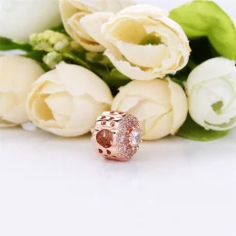 Charms Błyszczący różowy kwiat, Pandora Rose, PANDORA Rose/MET, R