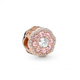 Charms Błyszczący różowy kwiat, Pandora Rose, PANDORA Rose/MET, R