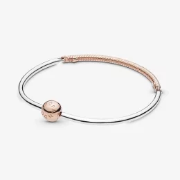 Bransoletka bangle Moments ze splotem wężykowym Pandora Shine 588143