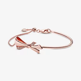 PANDORA Rose bransoletka bangle Ozdobny łuk 587242CZ