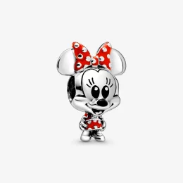 Disney Charms Pandora Myszka Minnie z sukienką i kokardą w grochy 798880C02