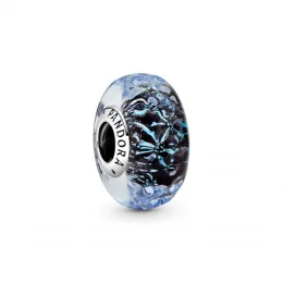 Charms granatowe fale murano