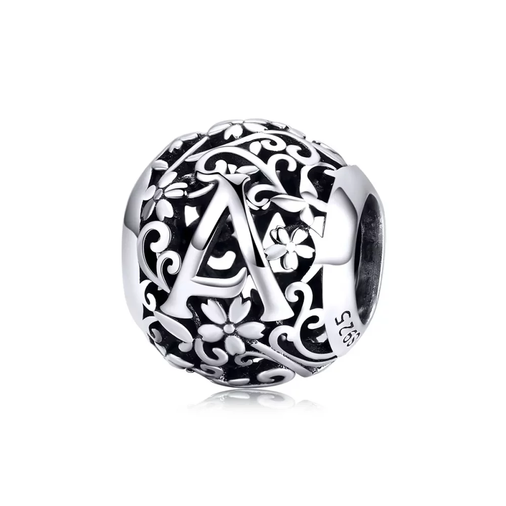 Charms Typu Pandora Kwiatowa Ażurowy Litera A - SCC1444-A