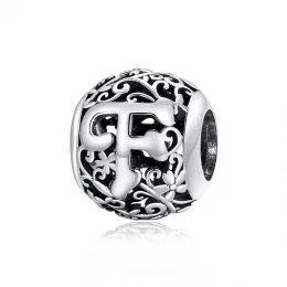 Charms Typu Pandora Kwiatowa Ażurowy Litera F - SCC1444-F