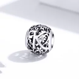 Charms Typu Pandora Kwiatowa Ażurowy Litera K - SCC1444-K