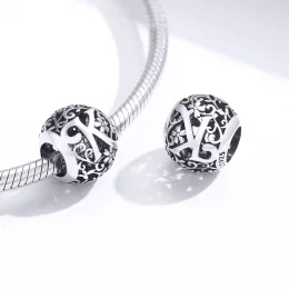 Charms Typu Pandora Kwiatowa Ażurowy Litera K - SCC1444-K