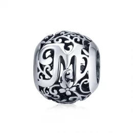 Charms Typu Pandora Kwiatowa Ażurowy Litera M - SCC1444-M