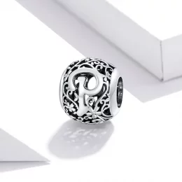 Charms Typu Pandora Kwiatowa Ażurowy Litera P - SCC1444-P