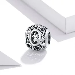 Charms Typu Pandora Kwiatowa Ażurowy Litera Q - SCC1444-Q