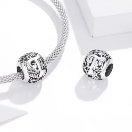 Charms Typu Pandora Kwiatowa Ażurowy Litera T - SCC1444-T