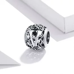 Charms Typu Pandora Kwiatowa Ażurowy Litera V - SCC1444-V