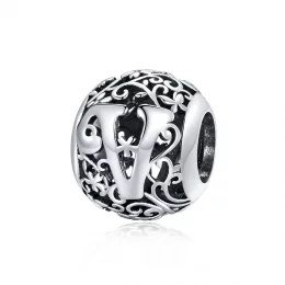 Charms Typu Pandora Kwiatowa Ażurowy Litera V - SCC1444-V