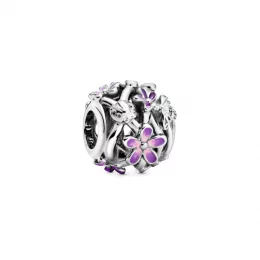 Ażurowy charms Fioletowa stokrotka - 798772C02