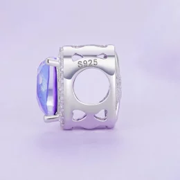 Pandora Styl Fioletowy Charm z Serduszkiem - SCC2453