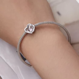 Pandora Styl Podwójny Charm Serca - BSC695