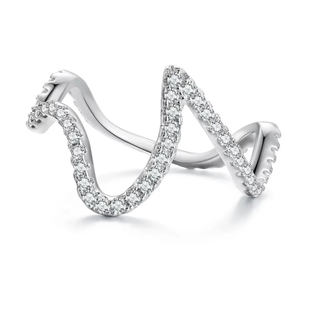 Pandora styl Zig Zag Pierścień - BSR314