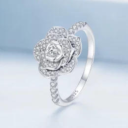 Pandora Style Ring w kształcie róży - BSR449