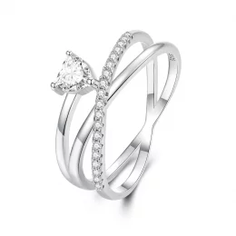 Pandora Style Triple Band Ring - BSR336 - Pierścionek o trzech paskach w stylu Pandora - BSR336