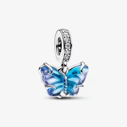 Pandora Blue Murano Glass Butterfly Dangle Charm - 792698C01