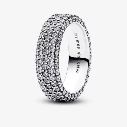 Pandora Timeless Pavé Trzyrzędowy Pierścionek - 192634C01