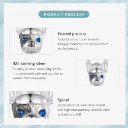 Charm w stylu Pandora z francuskim buldogiem - SCC2588