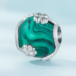 Pandora Styl Czterolistna Koniczyna Malachit Charm - SCC2489