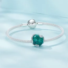 Pandora Styl Czterolistna Koniczyna Malachit Charm - SCC2489