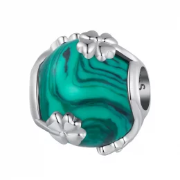 Pandora Styl Czterolistna Koniczyna Malachit Charm - SCC2489