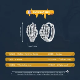 Pandora styl Kość Szkieleci Hoop Kolczyki - SCE1641