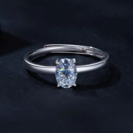 Pandora Style 1ct Pierścien z brylantem moissanite w kształcie jajka (jedno certyfikat) - MSR039