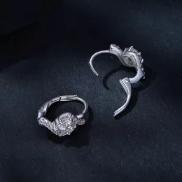 Pandora Style 50 punktów Moissanite Kolczyki w formie obręczy (Dwa certyfikaty) - MSE036