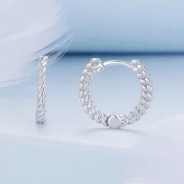 Pandora Style Chain Hoop Earrings to stylowe kolczyki w formie łańcuszka - BSE906