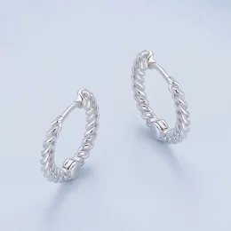 Pandora Style Chain Hoop Earrings to stylowe kolczyki w formie łańcuszka - BSE906