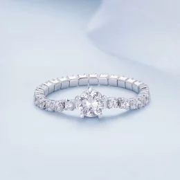 Pandora Style Chain Pięć Pazurków Zirconia Pierścień - BSR411