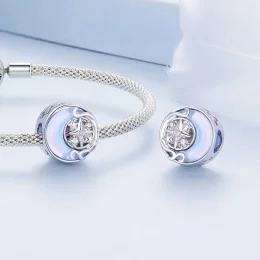 Pandora Style Charm w kształcie Księżyca z Gwiazdą - BSC927