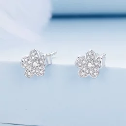 Pandora Style Diamentowe kolczyki w kształcie kwiatów - BSE855