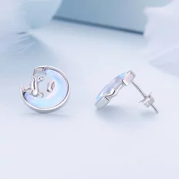 Pandora Style Kocie Kolczyki z Księżycem - BSE913