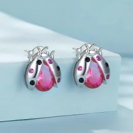 Pandora Style Kolczyki Studs w kształcie Biedronki - SCE1634