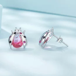 Pandora Style Kolczyki Studs w kształcie Biedronki - SCE1634