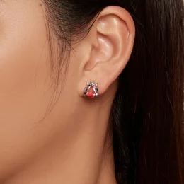 Pandora Style Kolczyki Studs w kształcie Biedronki - SCE1634