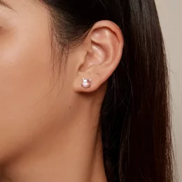 Pandora Style Kolczyki Studs z Kocim Księżycem z Kamieniem Księżycowym - SCE1622