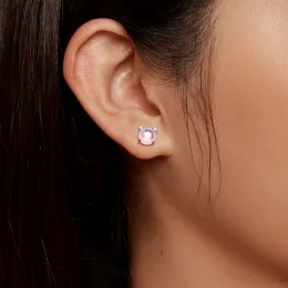 Pandora Style Kolczyki Studs z Kocim Księżycem z Kamieniem Księżycowym - SCE1622