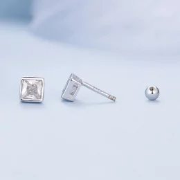 Pandora Style Księżniczka Zirconia Kolczyki sztyfty - BSE885-L