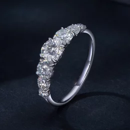 Pandora Style Lśniący Pierścionek z Moissanite (Jeden Certyfikat) - MSR037